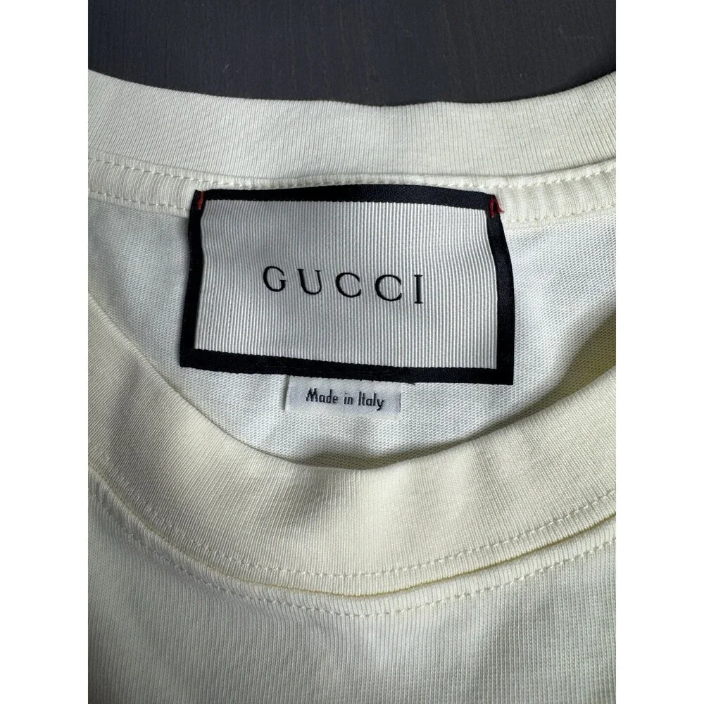 Gucci Men’s Cream Logo Graphic T-Shirt